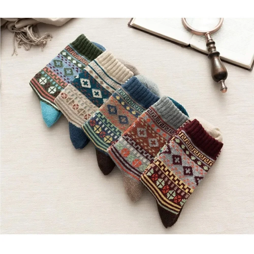 Nordic style wool winter socks
